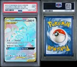 2019 Pokemon Lucario & Melmetal GX 224/214 Secret Rare Unbroken Bonds PSA 9 MINT - Image 3
