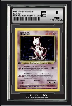 🔥1999 POKEMON CARD FRENCH BASE SET 1. EDITION MEWTWO HOLO RARE MT 9 BGS🔥 - Image 1