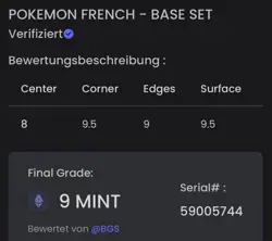 🔥1999 POKEMON CARD FRENCH BASE SET 1. EDITION MEWTWO HOLO RARE MT 9 BGS🔥 - Image 2