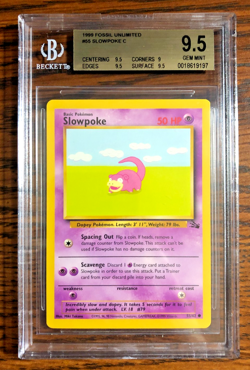 Slowpoke Common #55 - BGS GEM MINT 9.5 - 1999 Fossil Unlimited - Pokemon TCG - Image 1