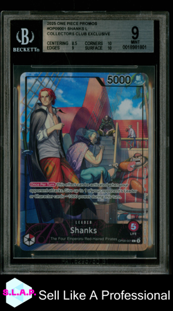 SHANKS L/(COLLECTORS CLUB EXCLUSIVE) 2025 ONE PIECE PROMOS OP09001 BGS 9 - Image 1