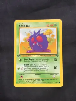 Pokemon Cards: Jungle 1st Edition Common: Venonat 63/64 - Image 1