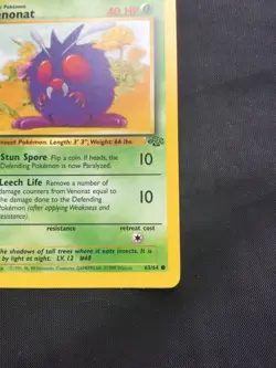 Pokemon Cards: Jungle 1st Edition Common: Venonat 63/64 - Image 4