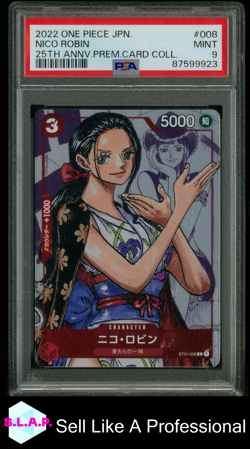 NICO ROBIN ONE PIECE #008 2022 PREMIUM CARD COLLECTION 25TH ANN. HOLO JAP PSA 9 - Image 1