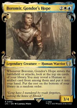 MTG Boromir, Gondor's Hope - Foil - Showcase Scrolls, Commander: The Lord of the - Image 1