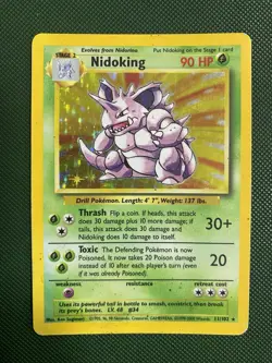Pokemon TCG Nidoking Holo Rare TCG Card Base Set 11/102 WOTC 1999 - Image 1