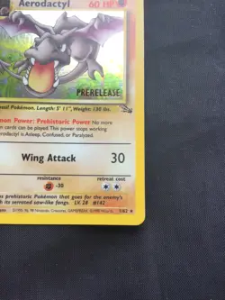 Pokemon Cards: 1st Edition Fossil Rare Holo Prerelease: Aerodactyl 1/62 - Image 5