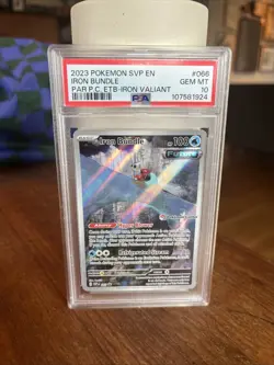 Pokemon Center Stamped Iron Bundle ETB SVP 066 Black Star Promo, PSA 10 - Image 1