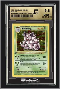 🔥1999 POKEMON CARD FRENCH BASE SET 1. EDITION NIDOKING HOLO RARE MT+ 9.5 BGS🔥 - Image 1