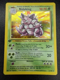 🔥1999 POKEMON CARD FRENCH BASE SET 1. EDITION NIDOKING HOLO RARE MT+ 9.5 BGS🔥 - Image 3