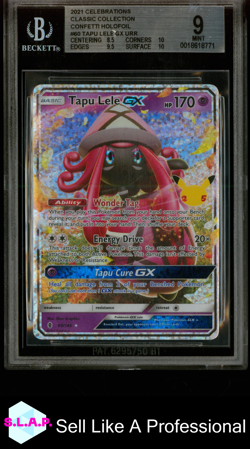 TAPU LELE GX POKEMON 60 2021 CELEBRATIONS URR ENGLISH BGS 9 - Image 1