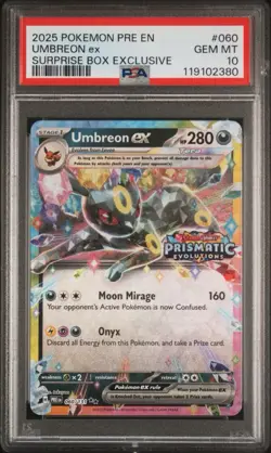 PSA 10 Umbreon ex #060 Surprise Box Exclusive Stamp Pokemon English Prismatic - Image 1