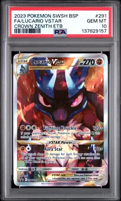 PSA 10 LUCARIO VSTAR SWSH291 BLACK STAR PROMO CROWN ZENITH ETB POKEMON 😍 - Image 1