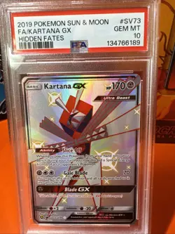 Pokemon Kartana SV73/SV94 GX Full Art Hidden Fates Ultra Rare PSA 10 - Image 2