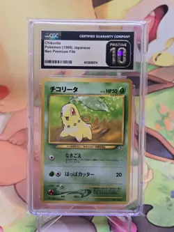 Chikorita Japanese Neo Premium File No. 152 CGC Pristine 10 Pokemon 1999 - Image 1