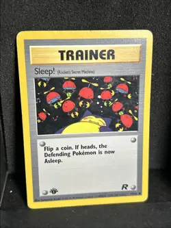 Pokemon Sleep! 1st Edition 79/82 Team Rocket TCG Trainer Card 1999 Vintage NM - Image 1