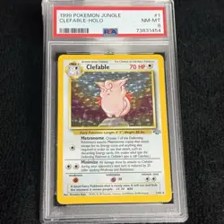 1999 POKEMON JUNGLE #1 CLEFABLE-HOLO PSA 8 - Image 1