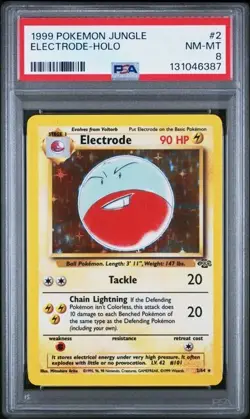 1999 Pokemon Jungle Electrode Holo #2 Graded PSA 8 NM MINT - Image 1