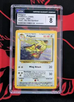 CGC 8 Pidgeot 8/64 Jungle Holo Rare Pokemon Card Vintage Graded Slab - Image 1