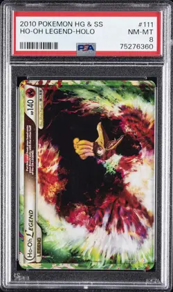 2010 POKEMON HEARTGOLD & SOULSILVER #111 HO-OH LEGEND-HOLO PSA 8 - Image 1
