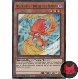 Yugioh Blackwing - Breeze the Zephyr BLCR-EN061 Ultra Rare 1st Edition NM - Image 1