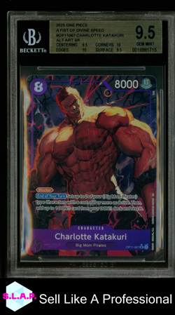 CHARLOTTE KATAKURI ALT ART SR 2025 ONE PIECE A FIST/DIVINE SPEED OP11067 BGS 9.5 - Image 1