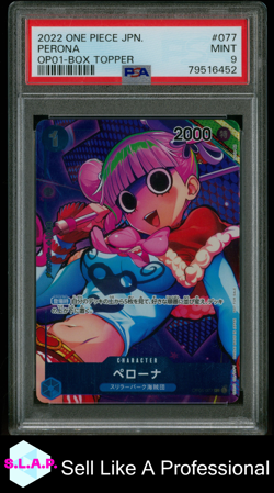 PERONA ONE PIECE #077 2022 OP01- BOX TOPPER HOLO JAPANESE PSA 9 - Image 1