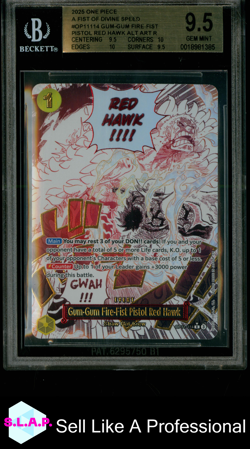 GUMGUM FIREFIST PISTOL RED HAWK 2025 ONE PIECE FIST/DIVINE SPEED OP11114 BGS 9.5 - Image 1