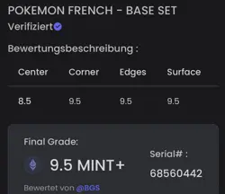 🔥1999 POKEMON CARD FRENCH BASE SET 1. EDITION FEUNARD HOLO RARE MT+ 9.5 BGS🔥 - Image 2