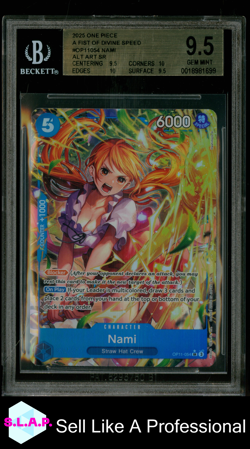 NAMI ALT ART SR 2025 ONE PIECE CARD GAME A FIST OF DIVINE SPEED OP11054 BGS 9.5 - Image 1