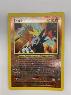Pokemon Card Entei #34 Holo Black Star Promo Played - Image 1