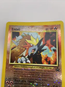 Pokemon Card Entei #34 Holo Black Star Promo Played - Image 5