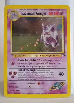 Pokemon Collectible Cards, Sabrina's Gengar, Holo, 14/132, Gym Hero's, 2000 - Image 4