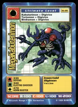 1999 Bandai Digimon Trading Card MegaKabuterimon St-28 - Image 1