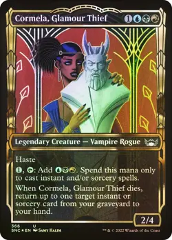 1x NM Cormela, Glamour Thief -Showcase Gilded Foil - Streets of New Capenna MTG - Image 1