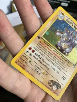 Brock's Rhydon 1st Ed Holo Rare 2/132 Gym Heroes Pokemon Card WOTC TCG - Image 3