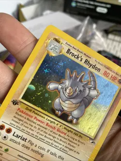 Brock's Rhydon 1st Ed Holo Rare 2/132 Gym Heroes Pokemon Card WOTC TCG - Image 4