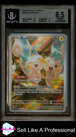 PACHIRISU POKEMON 208 2023 SCARLET & VIOLET IR ENGLISH BGS 8.5 - Image 1