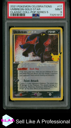 UMBREON - GOLD STAR POKEMON #17 2021 CLSC. COLL. POP SERIES 5 HOLO EN PSA 9 - Image 1