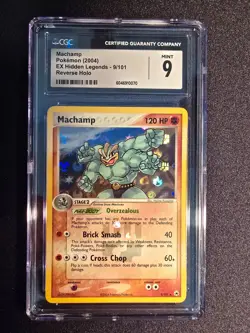 Pokemon TCG Machamp 9/101 Hidden Legends Reverse Holo CGC 9 English - Image 1