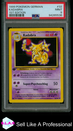 KADABRA 1ST EDITION POKEMON GERMAN 1999 32 PSA 9 - Image 1