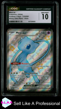MEW EX POKEMON 216/091 2024 PALDEAN FATES - ENG CGC 10 - Image 1