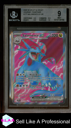 SALAMENCE EX POKEMON 177 2025 JOURNEY TOGETHER UR ENGLISH BGS 9 - Image 1