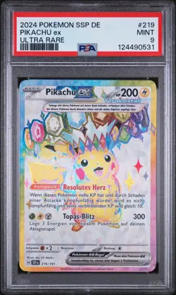 Pokemon Pikachu ex 219/191 Ultra Rare Deutsch PSA 9 MINT #219 - Image 1