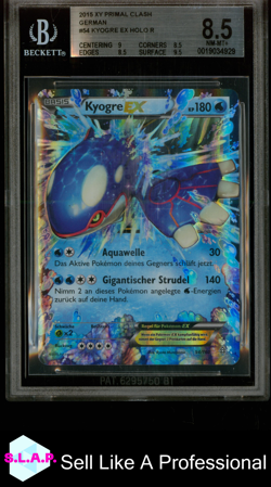 KYOGRE EX POKEMON 54 2015 PRIMAL CLASH R ENGLISH BGS 8.5 - Image 1