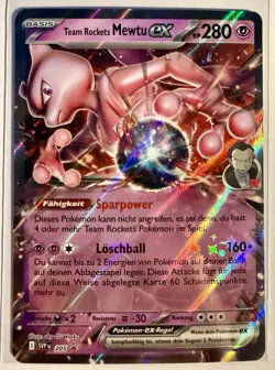 Pokemon Svp205 Team Rockets Mewtu ex Deutsch NM - Image 1