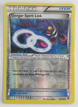 POKEMON GENGAR SPIRIT LINK 95/119 PHANTOM FORCES REVERSE HOLO POKEMON 2014 LP - Image 1