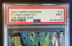 Ancient mew PSA 9, Pokemon 2000 Topps The Movie, It's Not Over Yet , #70, RARE - Image 3