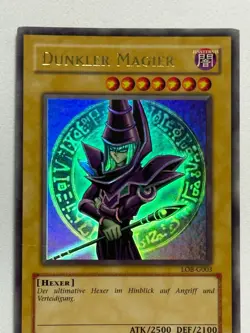 Yu-Gi-Oh! Dunkler Magier LOB-G003 Ultra Rare Deutsch OG Print - Image 3