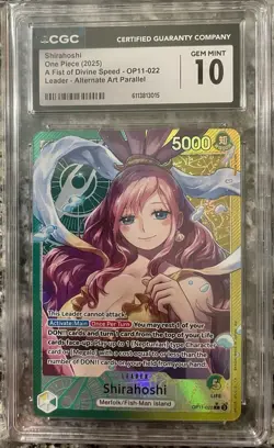 2025 One Piece Shirahoshi Leader Alternate Art OP11-022 CGC 10 Gem Mint - Image 1